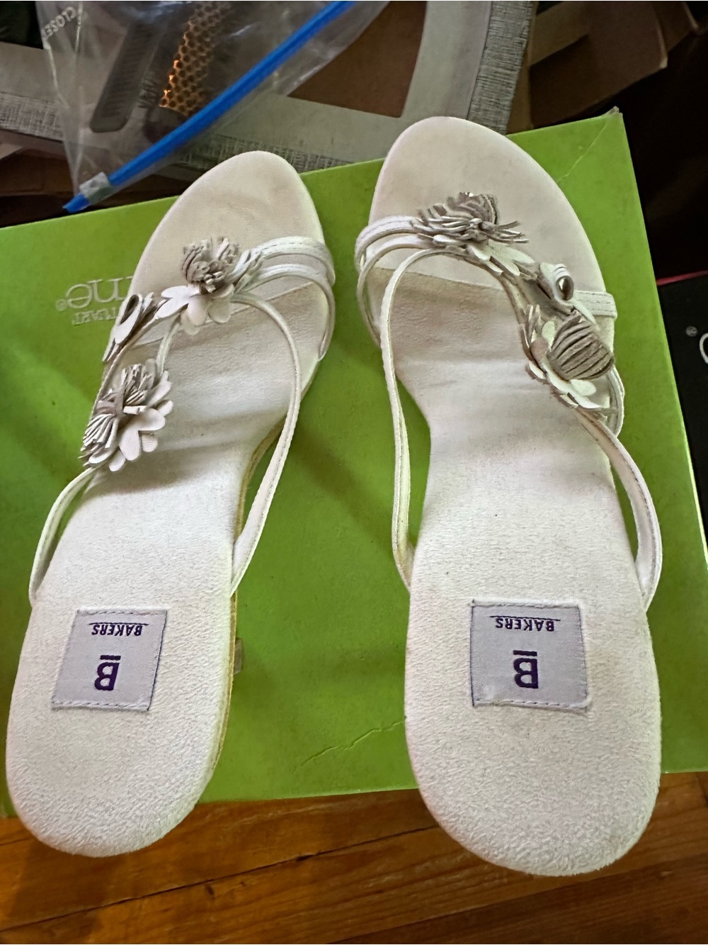 Bakers Women's Cream Floral Strap Sandals
